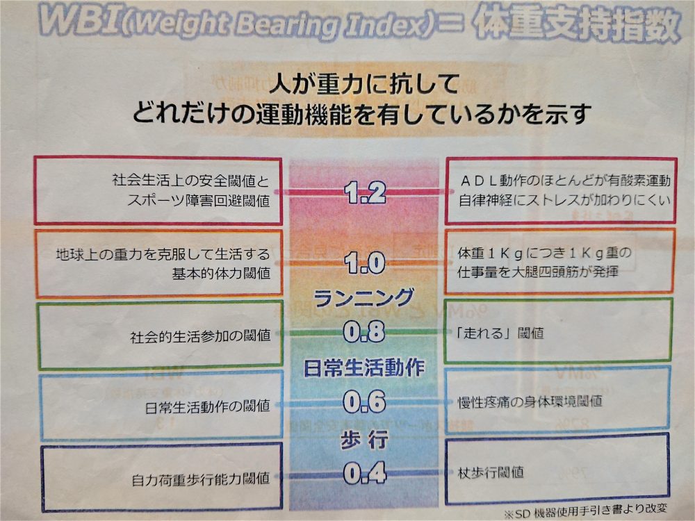 WBI　 体重支持指数